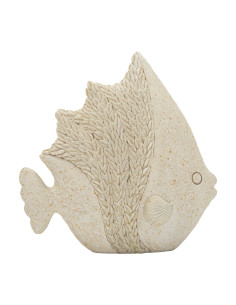 Statuette déco bord de mer Poisson 16 cm Résine Beige Pesce 