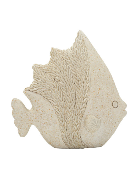 Statuette déco bord de mer Poisson 16 cm Résine Beige Pesce 