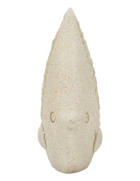 Statuette déco bord de mer Poisson 16 cm Résine Beige Pesce 