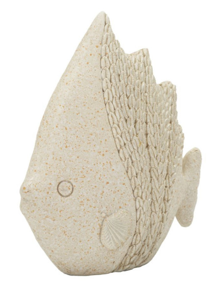 Statuette déco bord de mer Poisson 16 cm Résine Beige Pesce 