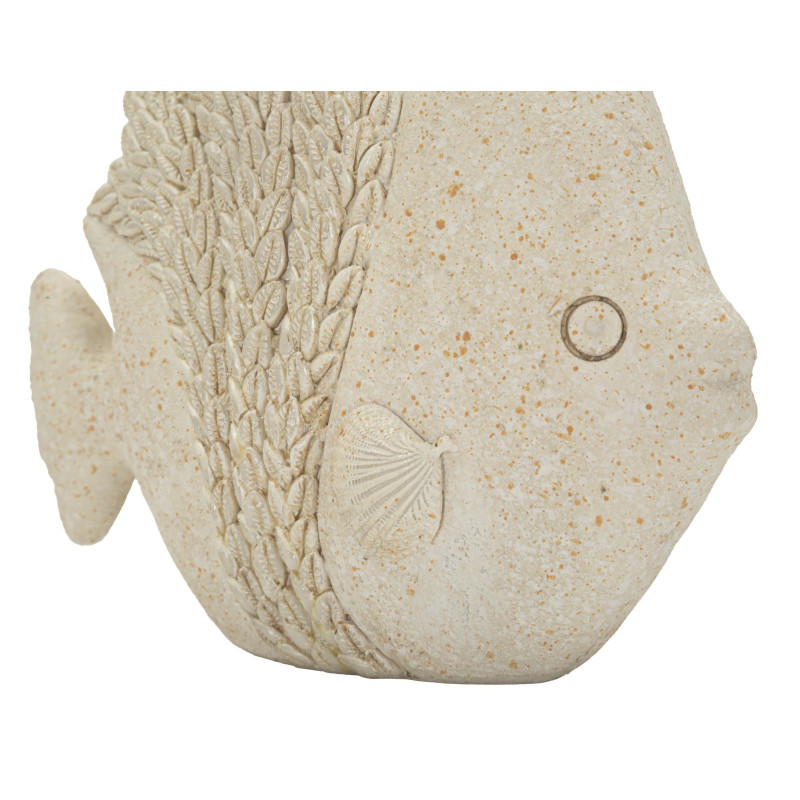 Statuette déco bord de mer Poisson 16 cm Résine Beige Pesce 