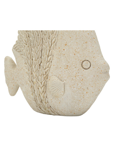 Statuette déco bord de mer Poisson 16 cm Résine Beige Pesce 