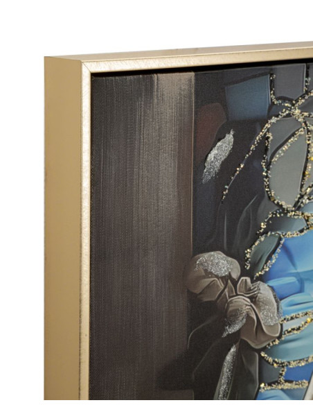 Grande Toile murale peinte religieuse nativité Cadre doré 102x72 Finition laquée Nativita 