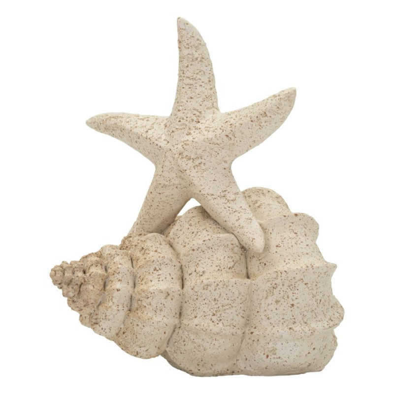 Décoration à poser bord de mer Étoile & Coquillage H 21 cm Résine Beige Marina 