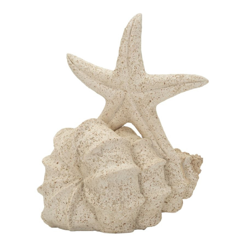 Décoration à poser bord de mer Étoile & Coquillage H 21 cm Résine Beige Marina 