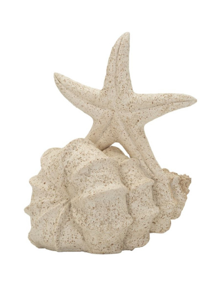 Décoration à poser bord de mer Étoile & Coquillage H 21 cm Résine Beige Marina 