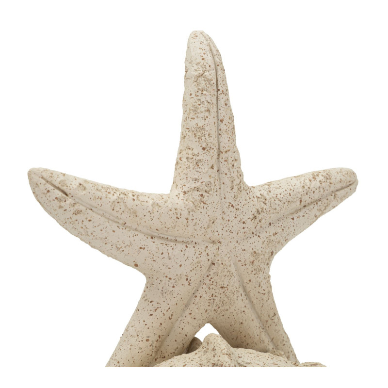 Décoration à poser bord de mer Étoile & Coquillage H 21 cm Résine Beige Marina 