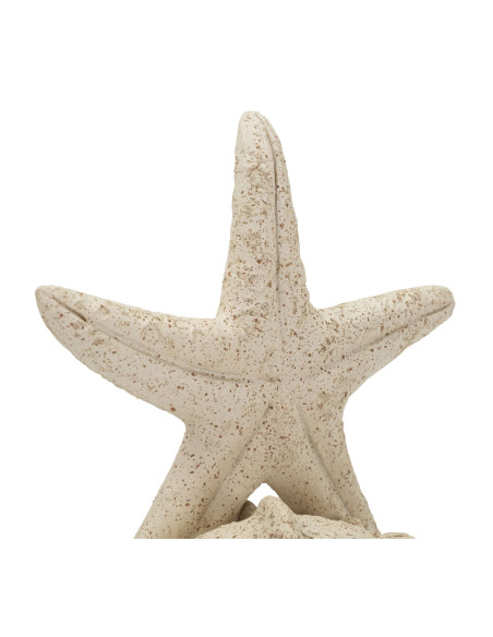 Décoration à poser bord de mer Étoile & Coquillage H 21 cm Résine Beige Marina 