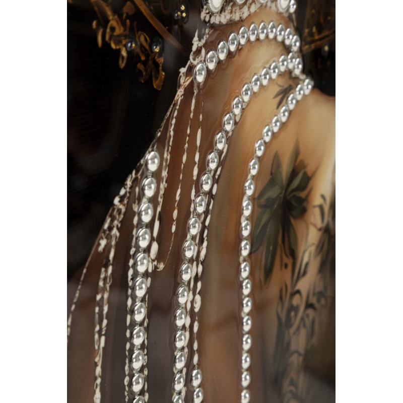 Toile murale peinte style baroque moderne Femme Cadre doré 62x92 Finition laquée Persian A 