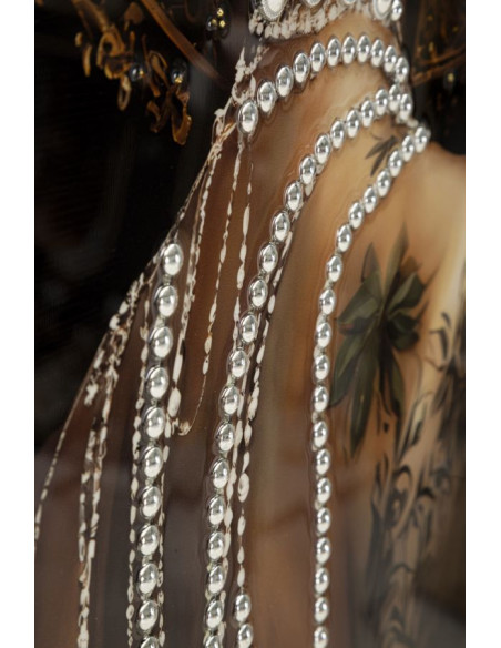 Toile murale peinte style baroque moderne Femme Cadre doré 62x92 Finition laquée Persian A 