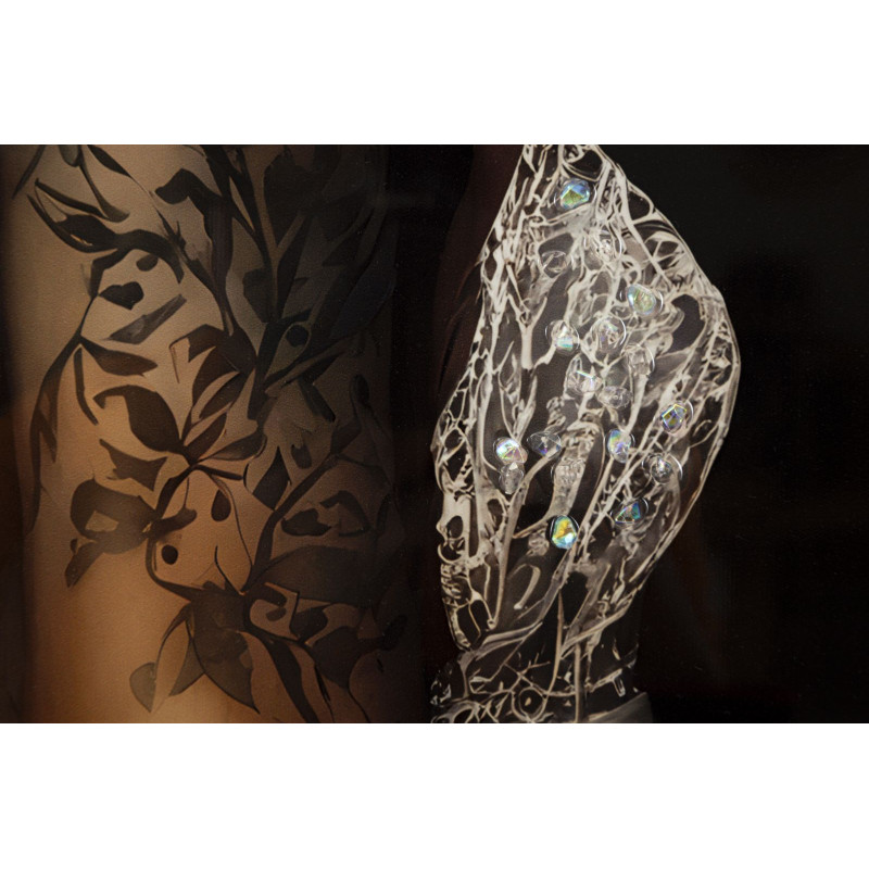 Toile murale peinte style baroque moderne Femme Cadre doré 62x92 Finition laquée Persian A 