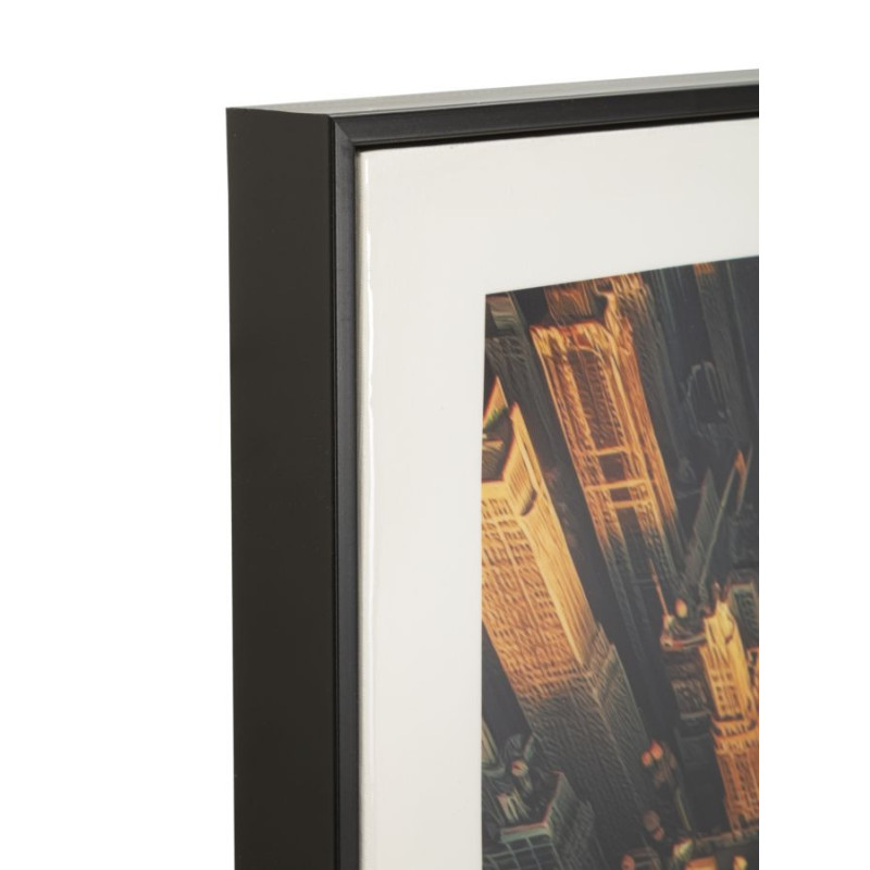 Grande Toile murale imprimée style urbain Cadre noir 72x102 Finition laquée New York A 