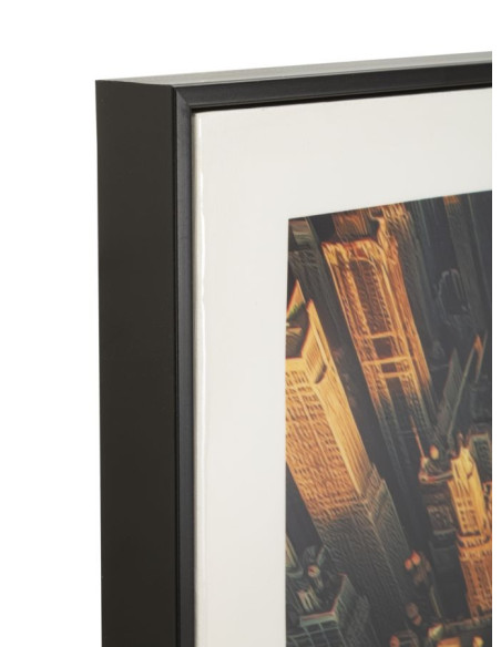 Grande Toile murale imprimée style urbain Cadre noir 72x102 Finition laquée New York A 