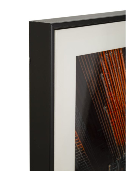 Grande Toile murale imprimée style urbain Cadre noir 72x102 Finition laquée New York B 
