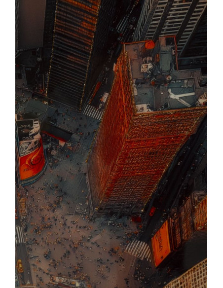 Grande Toile murale imprimée style urbain Cadre noir 72x102 Finition laquée New York B 