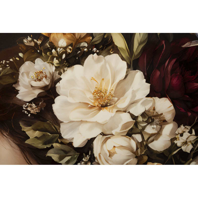 Toile murale peinte style baroque moderne Femme Cadre doré 62x92 Finition laquée Persian B 