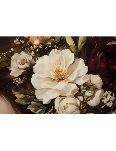 Toile murale peinte style baroque moderne Femme Cadre doré 62x92 Finition laquée Persian B 