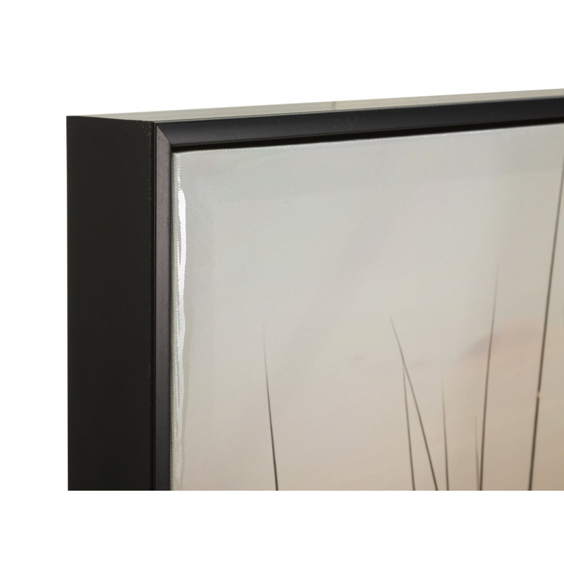 Grande Toile murale peinte Plage Cadre noir 152x52 Finition laquée Beach 