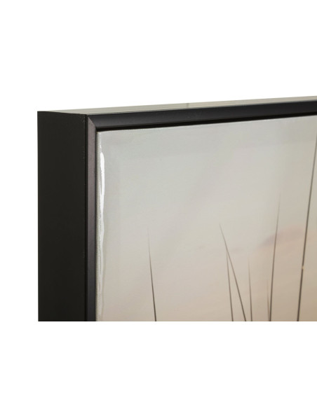 Grande Toile murale peinte Plage Cadre noir 152x52 Finition laquée Beach 