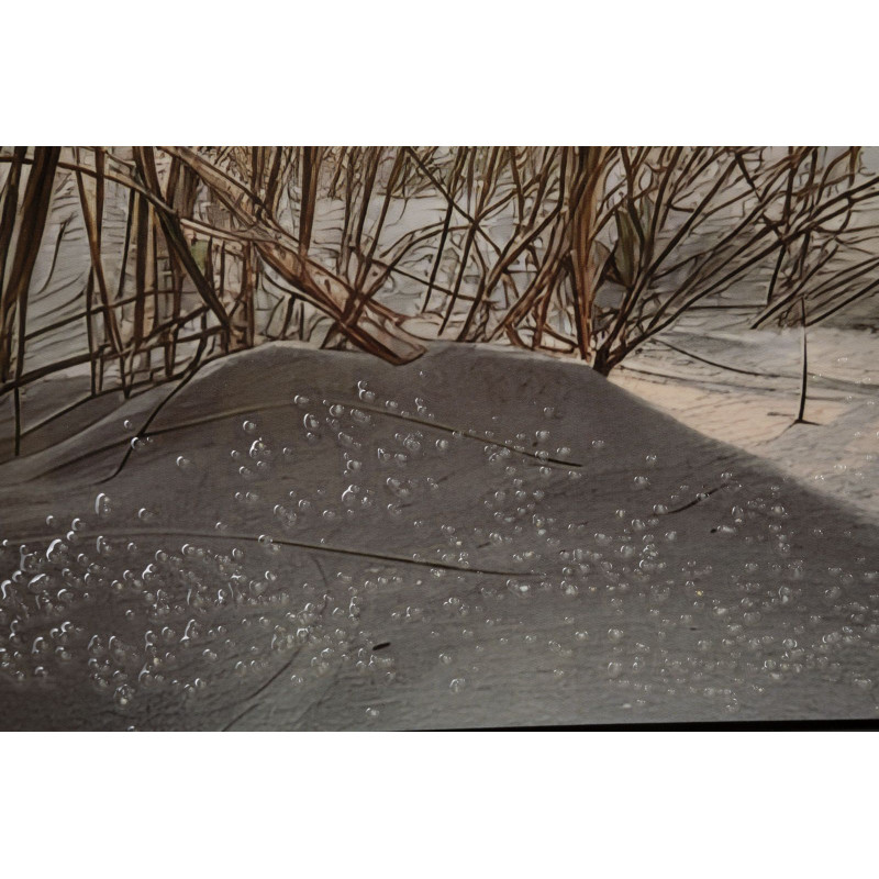 Grande Toile murale peinte Plage Cadre noir 152x52 Finition laquée Beach 