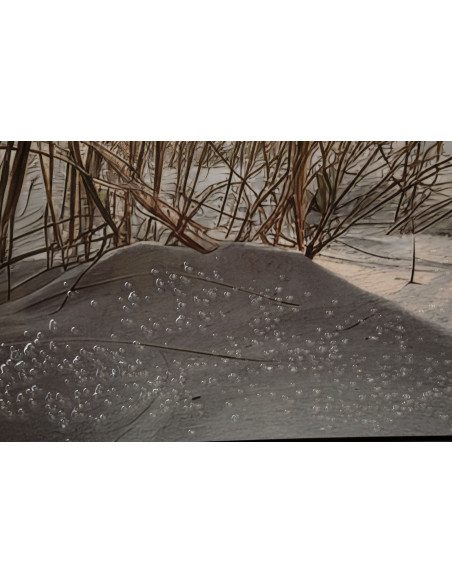 Grande Toile murale peinte Plage Cadre noir 152x52 Finition laquée Beach 