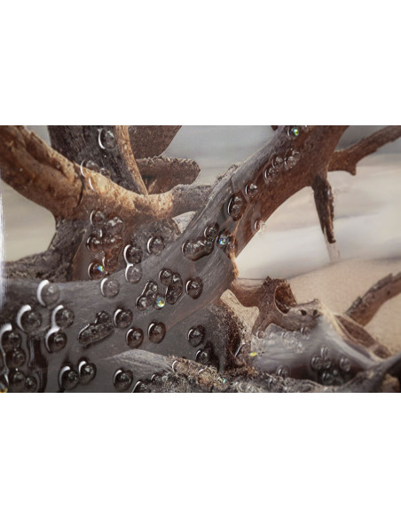 Grande Toile murale peinte bord de mer Cadre noir 152x52 Finition laquée Beach 