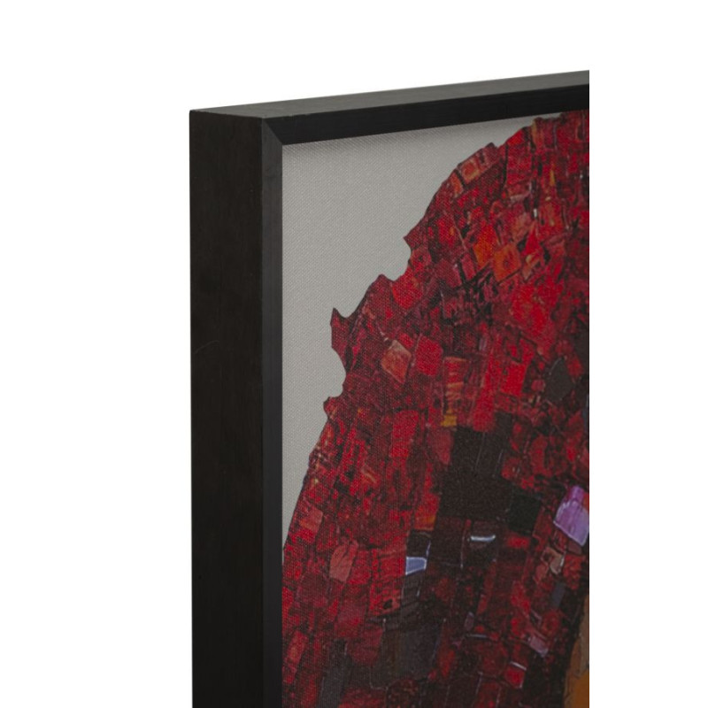 Toile murale lumineuse LED Femme avec lunettes Cadre noir 60x90 Finition 3D Afro 