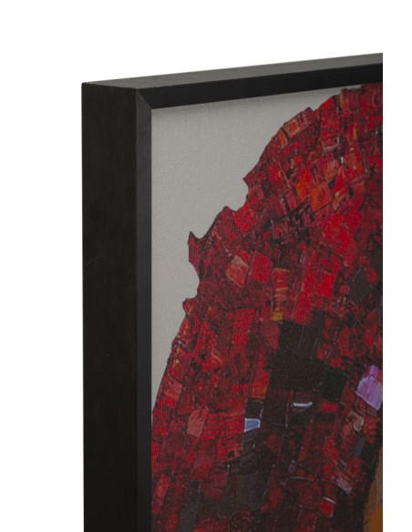 Toile murale lumineuse LED Femme avec lunettes Cadre noir 60x90 Finition 3D Afro 