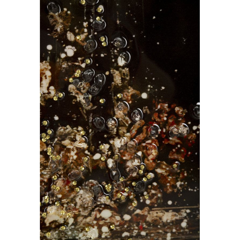 Toile murale style spirituel Femme & Enfant avec strass Cadre doré 60x90 Finition laquée Maternity A 