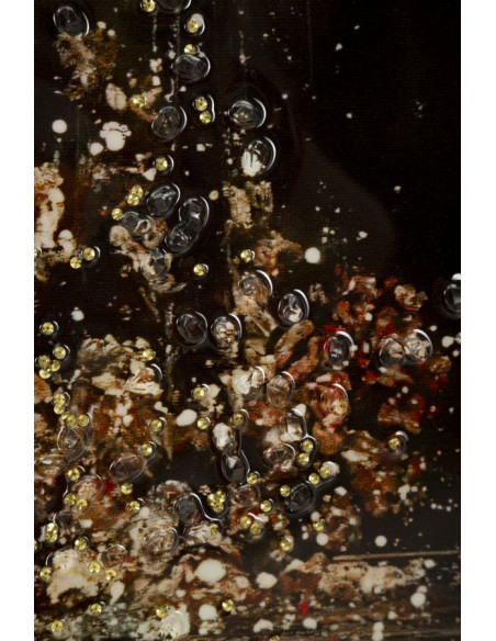 Toile murale style spirituel Femme & Enfant avec strass Cadre doré 60x90 Finition laquée Maternity A 