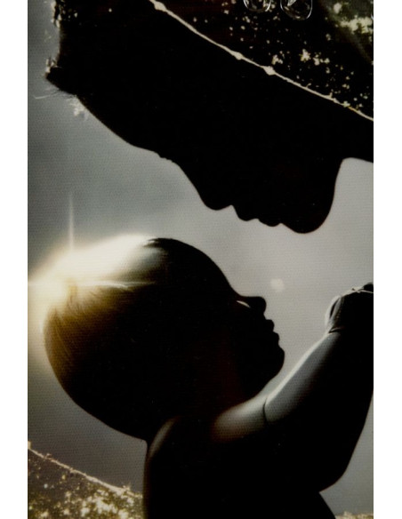 Toile murale style spirituel Femme & Enfant avec strass Cadre doré 60x90 Finition laquée Maternity A 