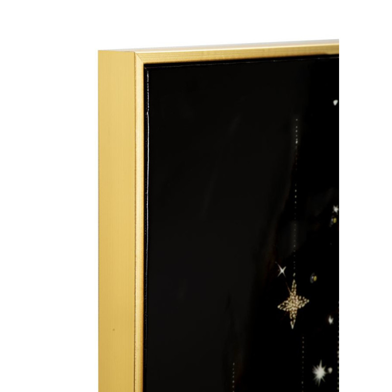 Toile murale style spirituel Femme & Enfant avec strass Cadre doré 60x90 Finition laquée Maternity B 