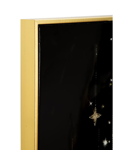 Toile murale style spirituel Femme & Enfant avec strass Cadre doré 60x90 Finition laquée Maternity B 