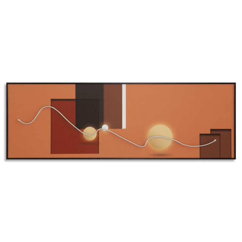 Grande Toile murale lumineuse LED abstraite graphique Cadre noir 150x50 Abstract 