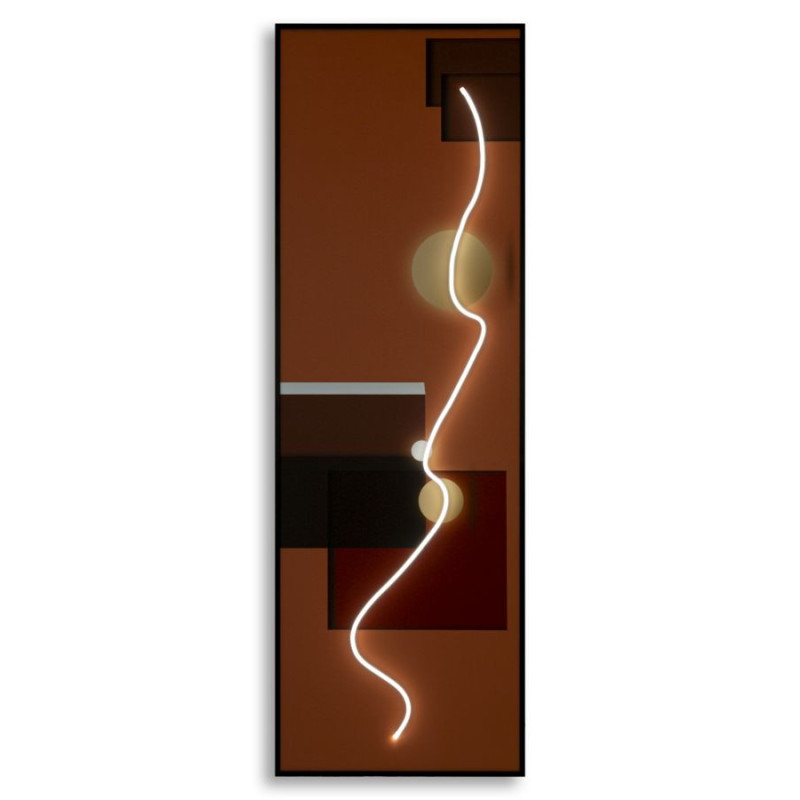 Grande Toile murale lumineuse LED abstraite graphique Cadre noir 150x50 Abstract 