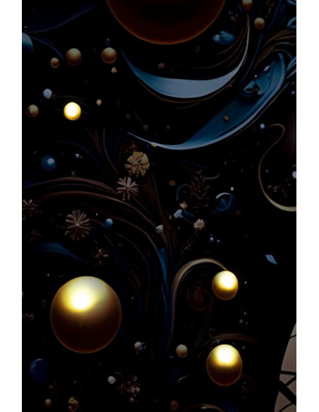 Toile murale lumineuse LED Femme africaine Cadre doré 60x90 Finition laquée Minerva A 