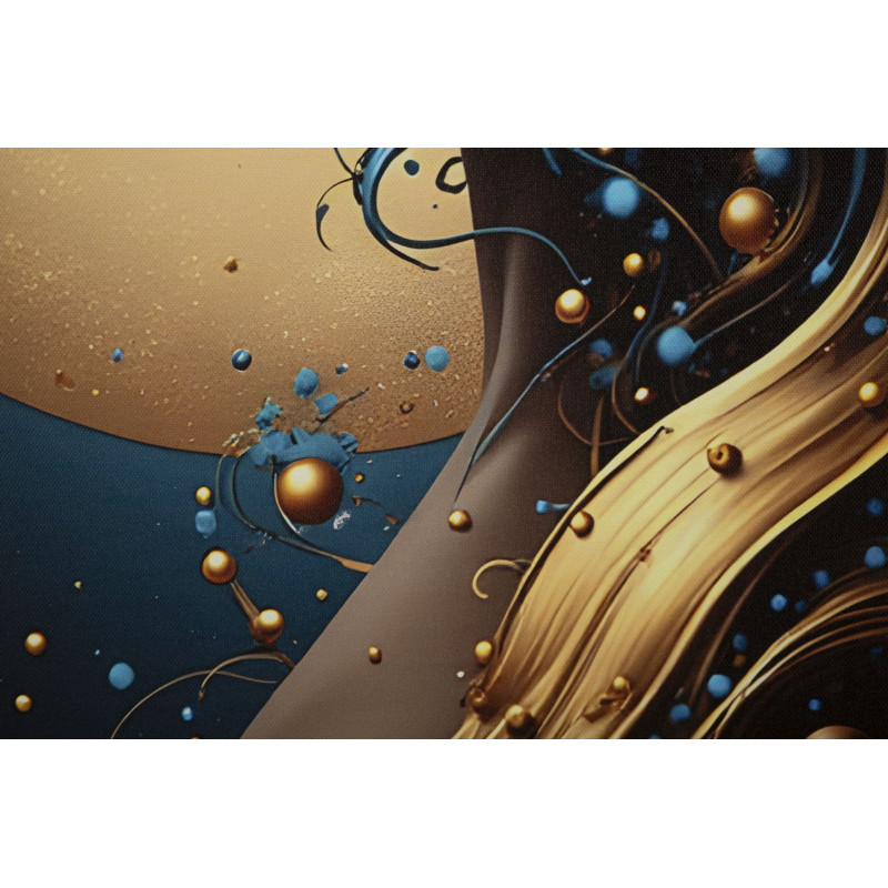 Toile murale lumineuse LED Femme africaine Cadre doré 60x90 Finition laquée Minerva B 