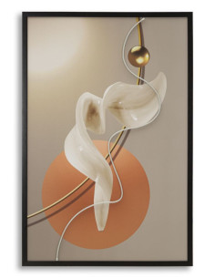 Grande Toile murale lumineuse LED abstraite graphique Cadre noir 80x120 Abstract A 