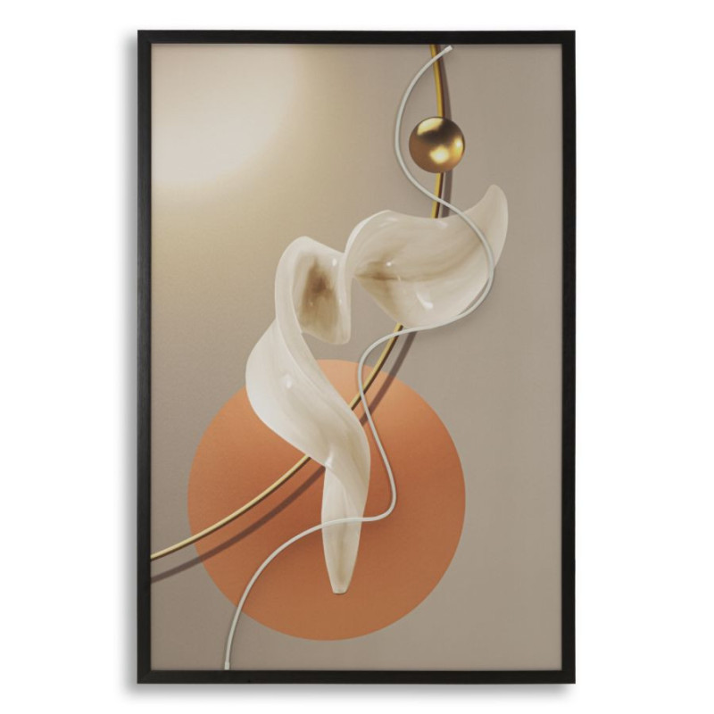 Grande Toile murale lumineuse LED abstraite graphique Cadre noir 80x120 Abstract A 