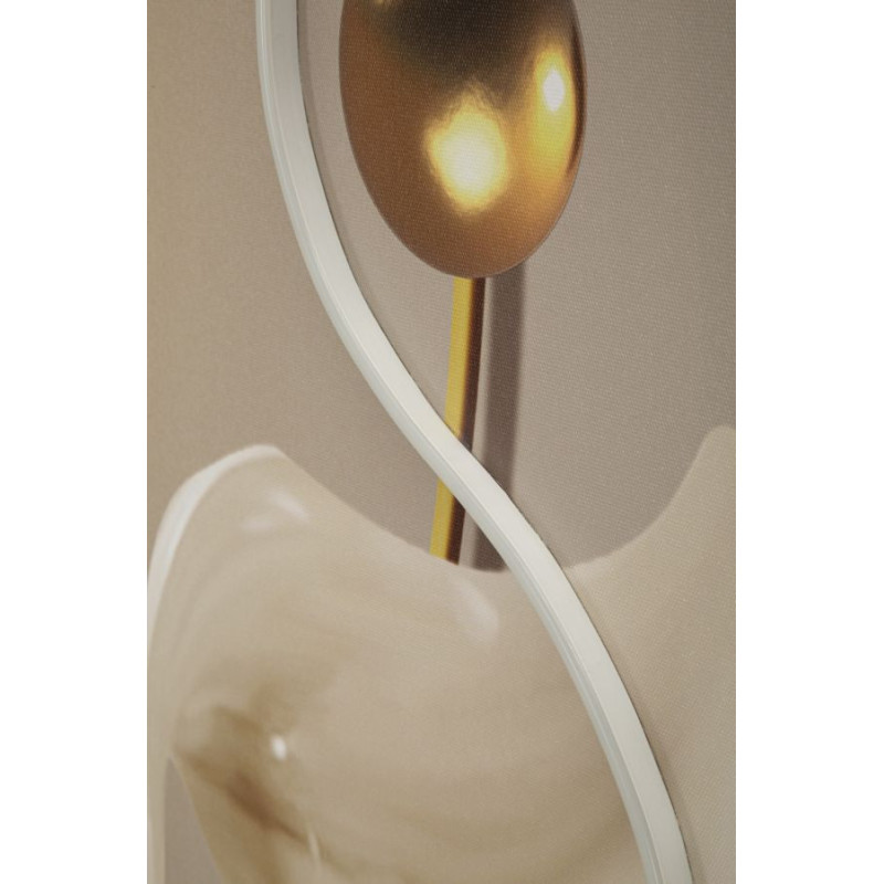 Grande Toile murale lumineuse LED abstraite graphique Cadre noir 80x120 Abstract A 