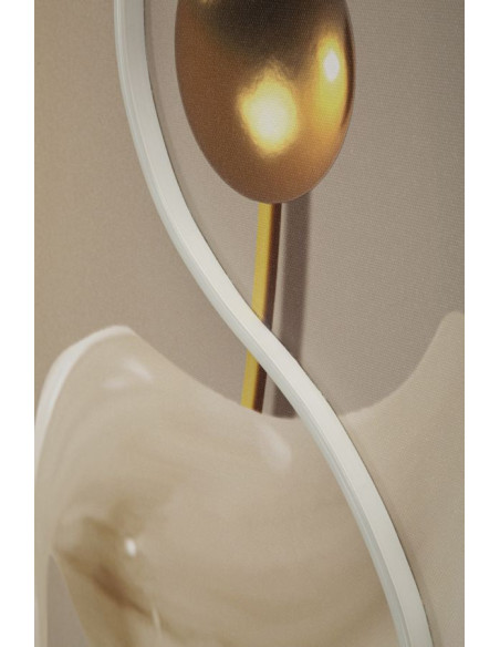 Grande Toile murale lumineuse LED abstraite graphique Cadre noir 80x120 Abstract A 