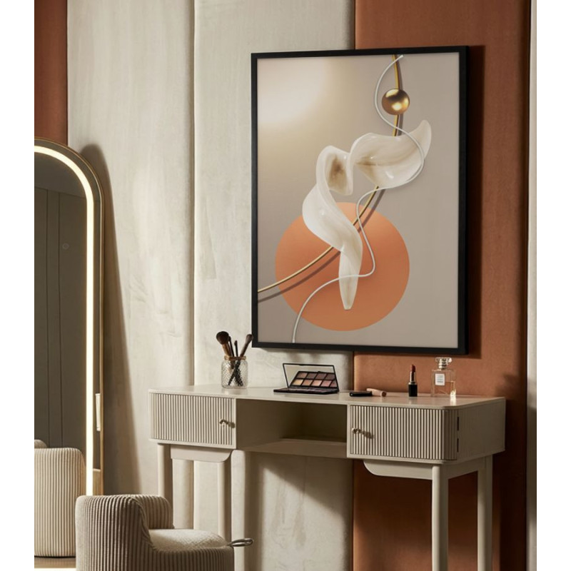 Grande Toile murale lumineuse LED abstraite graphique Cadre noir 80x120 Abstract A 