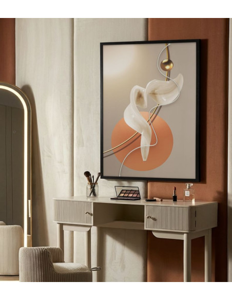 Grande Toile murale lumineuse LED abstraite graphique Cadre noir 80x120 Abstract A 