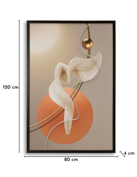 Grande Toile murale lumineuse LED abstraite graphique Cadre noir 80x120 Abstract A 