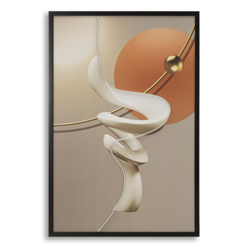 Grande Toile murale lumineuse LED abstraite graphique Cadre noir 80x120 Abstract B 