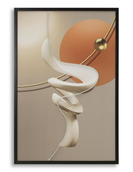 Grande Toile murale lumineuse LED abstraite graphique Cadre noir 80x120 Abstract B 