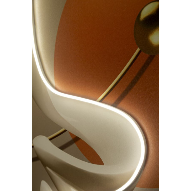 Grande Toile murale lumineuse LED abstraite graphique Cadre noir 80x120 Abstract B 