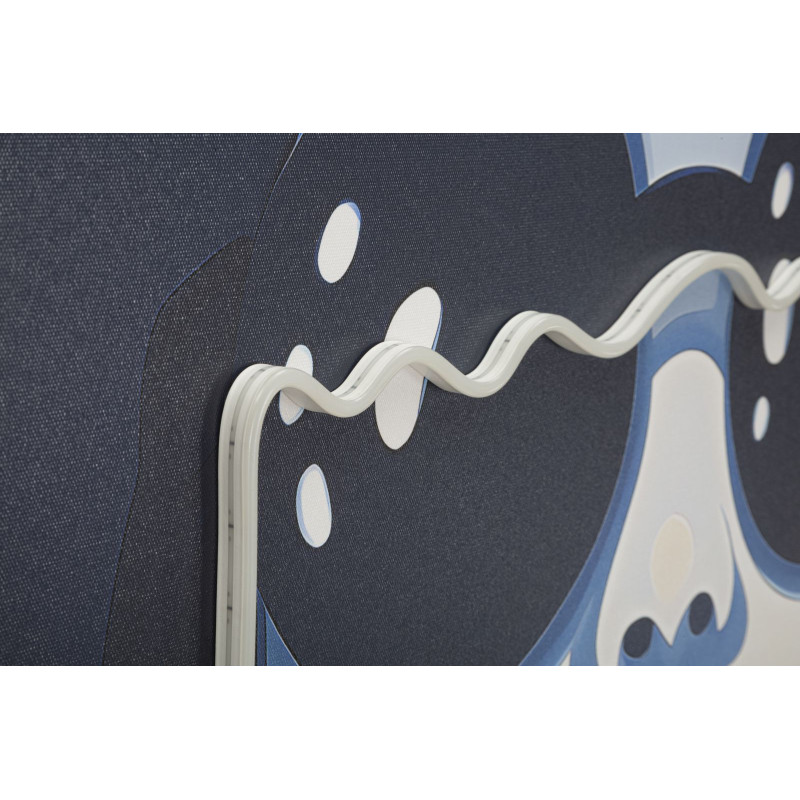 Grande Toile murale lumineuse LED Femme Lunettes Cadre noir 80x120 Cacille 