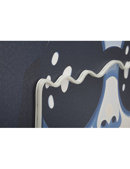 Grande Toile murale lumineuse LED Femme Lunettes Cadre noir 80x120 Cacille 