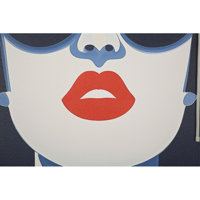 Grande Toile murale lumineuse LED Femme Lunettes Cadre noir 80x120 Cacille 